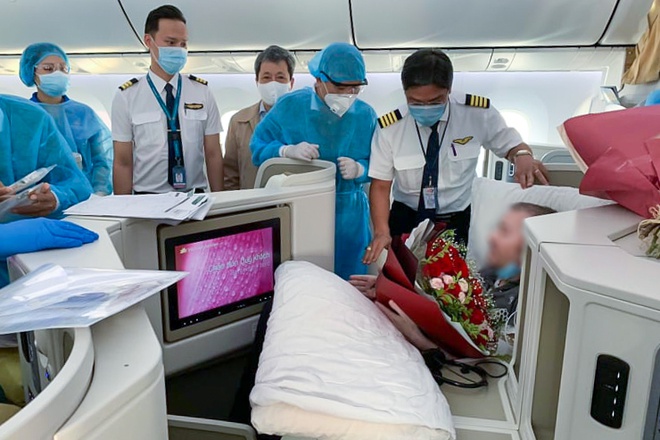 The patient was taken home in UK on a flight operated by Vietnam airlines